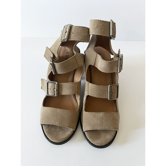 KDB Kelsi Dagger Brooklyn Suede Leather Kristie Gladiator Buckle Sandal‎ Size 8M - Picture 2 of 4